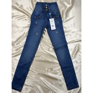 Tummy Control Colombian Jeans Butt Lift Size 8 / US 2 Skinny Stretch Push‎ Up